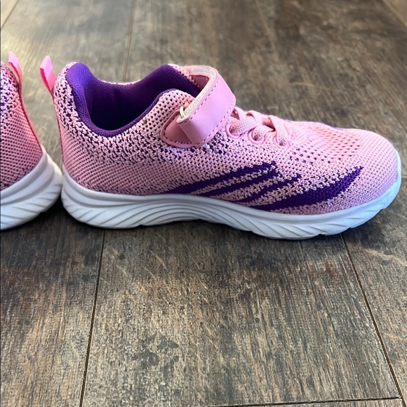 Pink and Purple Mesh Sneakers with Velcro Strap - Picture 3 of 7